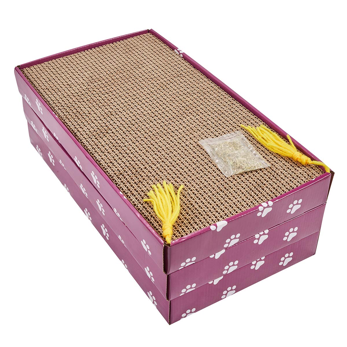 PEEKAB Cat Scratcher Cardboard Reversible Cat Scratch pad Kitty Corrugated Scratching Board Bed Catnip Included