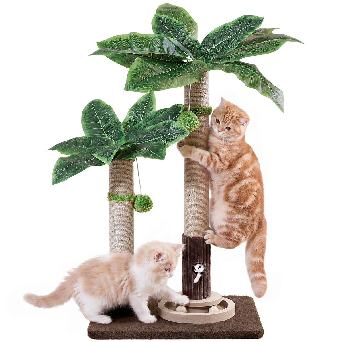 Woochpet 35" inch Cat Scratching Post,sisal cat Scratcher Tree with Leaves