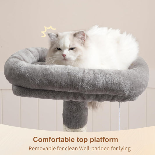 Heybly Cat Tree with Toy, 43.3 inch Cat Tower for Indoor Cats HCT004SW