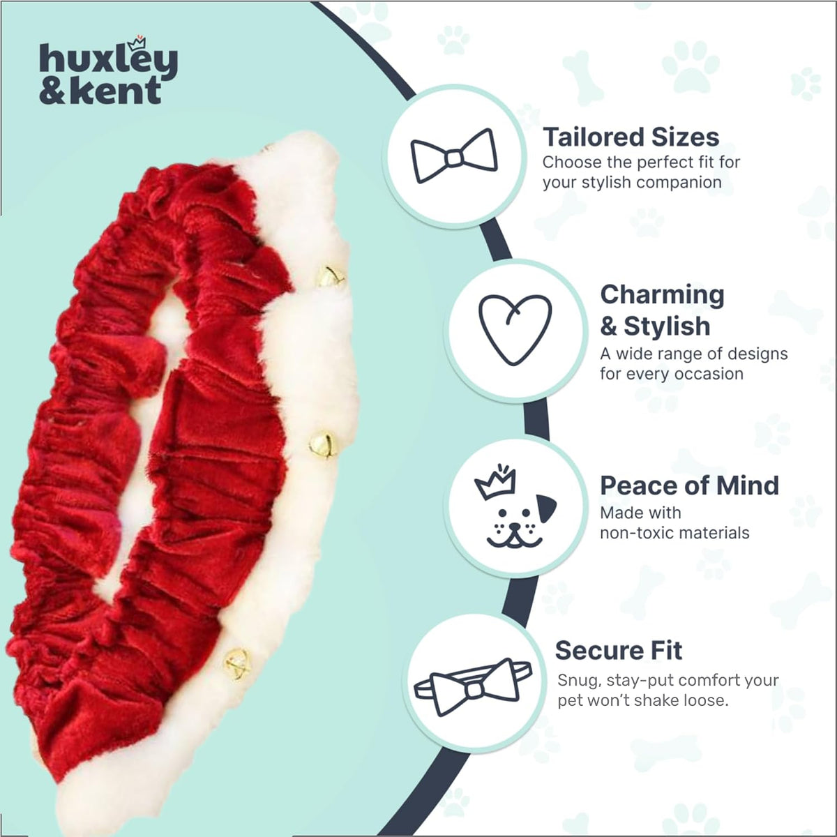 Huxley & Kent Ruff Pet Scrunchy, Santa Red, Small