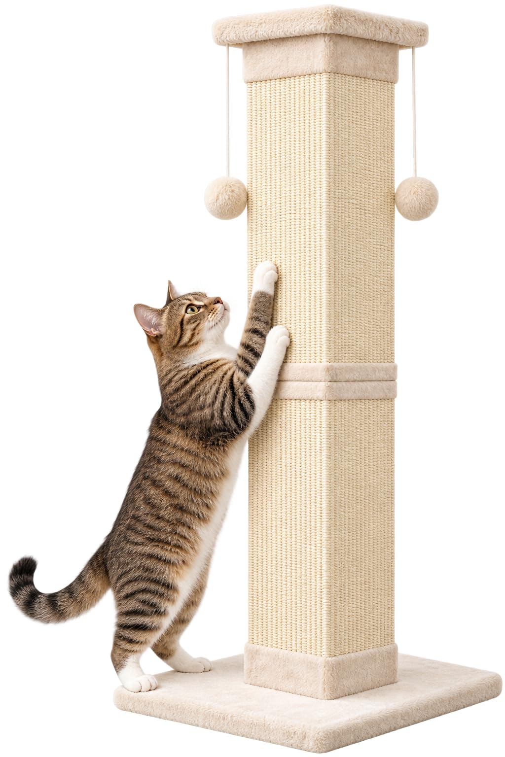 Cat Scratching Post 33 Inch Nature Sisal Scratch Post for Indoor Cats, Large Cat Scratcher Protect Your Furniture, for All Breeds Grey