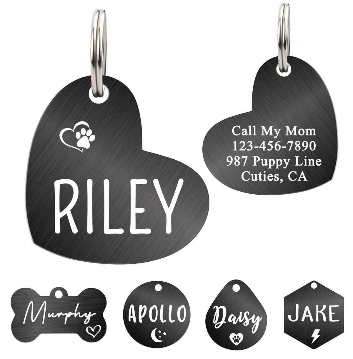 Ultra Joys Personalized Dog Cat ID Tag - Silver Round, Custom Your Own