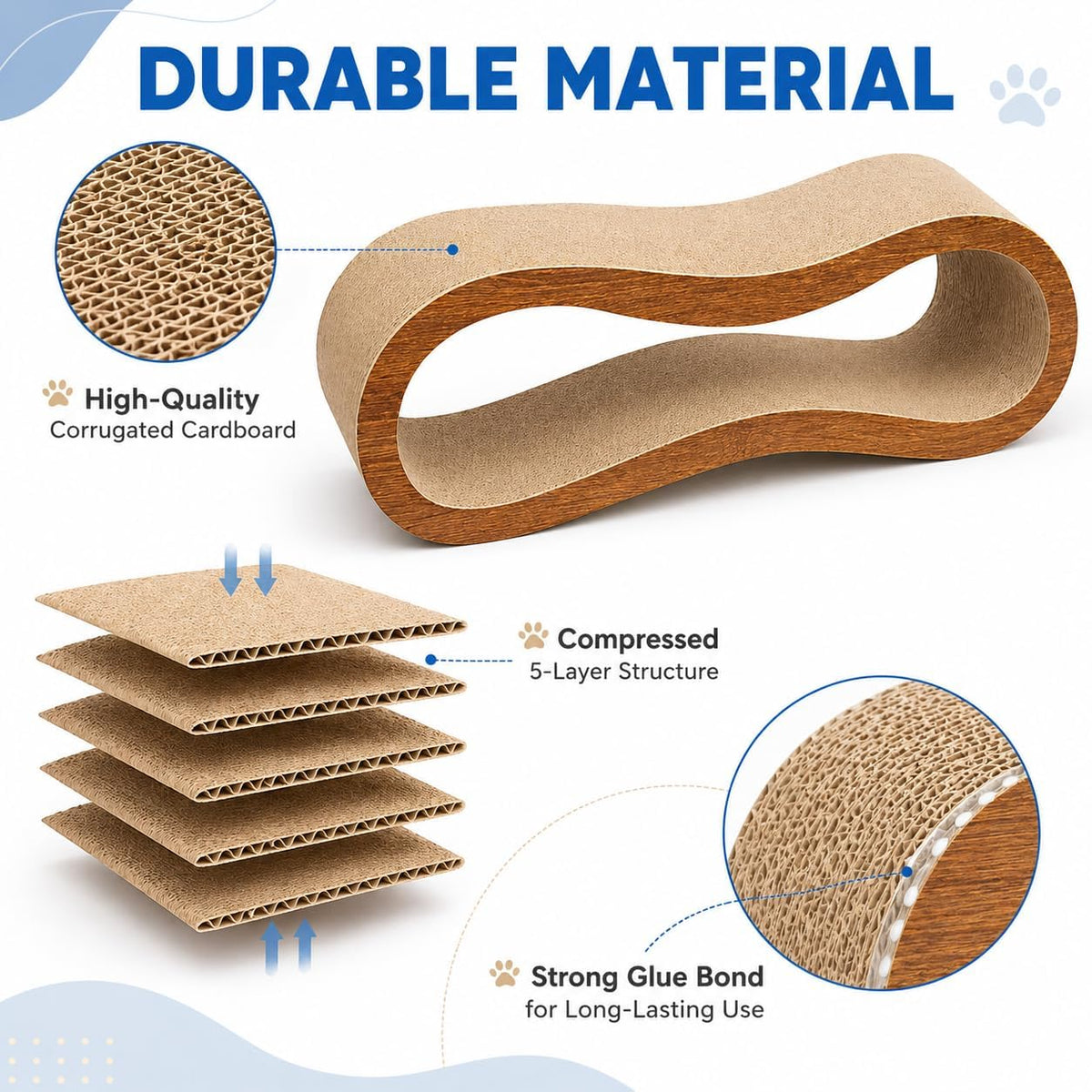 Simple Deluxe Cat Scratcher, 2 in 1 Cat Scratching Board, Cat Cardboard, Scratch Lounger, Large, 27.56 x9.45 x8.86 inch