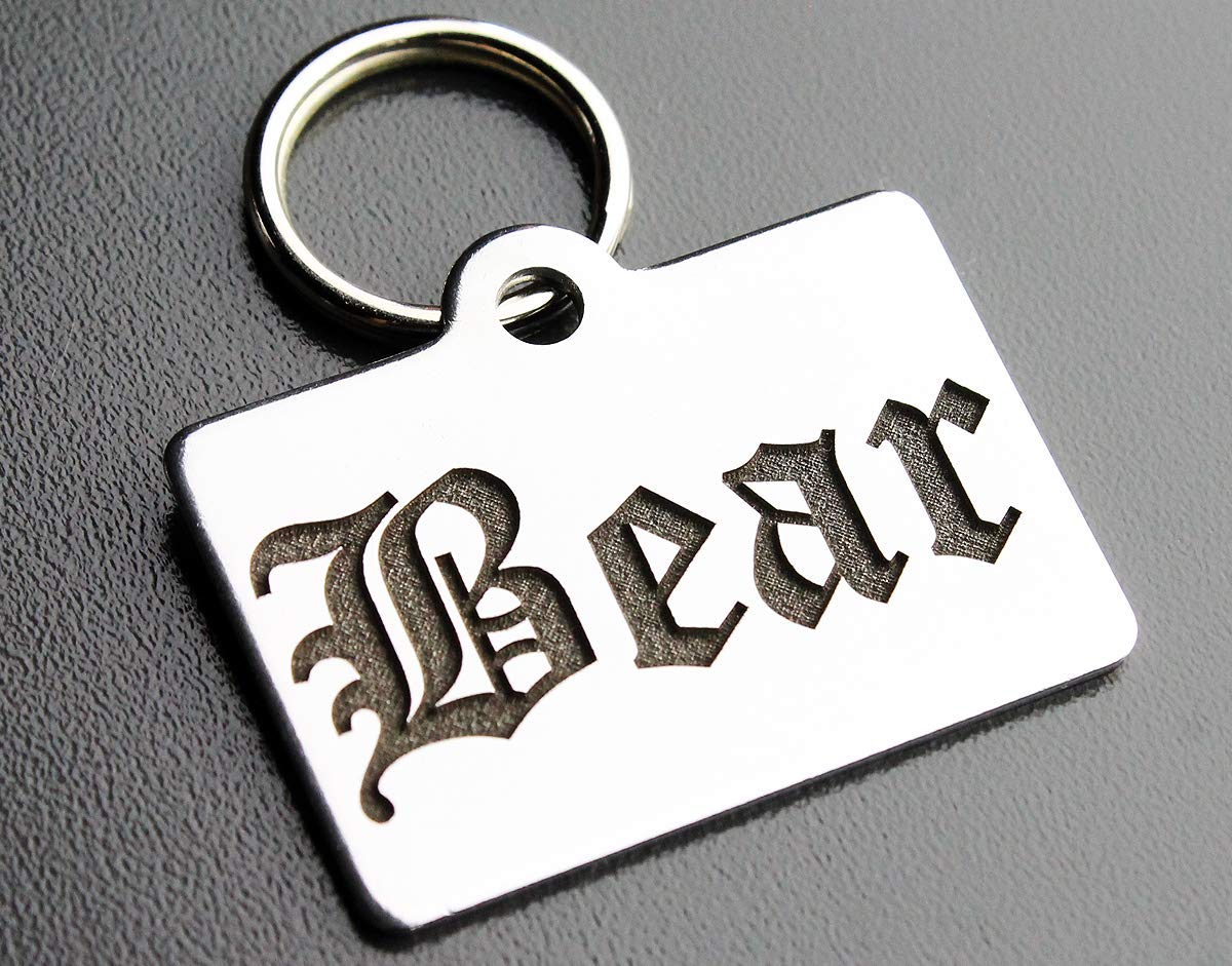 DEEP Engraved Premium Dog & Cat ID Tag – Personalized, Stainless Steel, Long-Lasting Durability - Bone 1" x1-1/2 (2-Side Engraving)