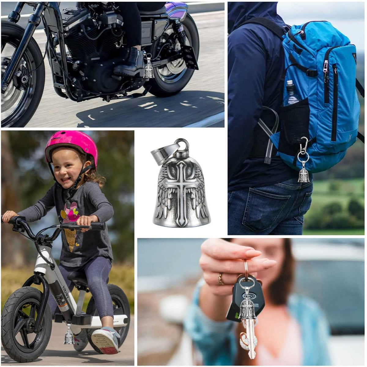 Motorcycle Bell Guardian Angel Gremlin Lucky Charm Gift For Riders