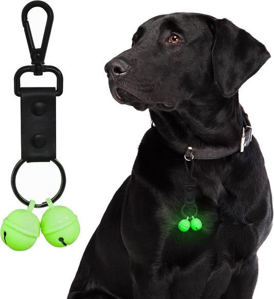 Bells for Dog Collar, Glow Bell for Medium to Large Dogs, Easy Clip Clasp, Extra Loud Pet Tracker & Save Wildlife, Durable Copper Bells (Small-medium breed)