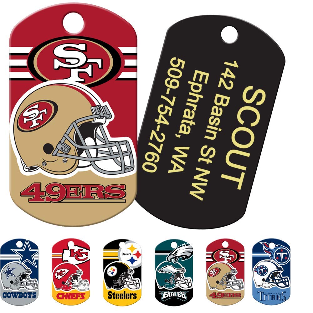 GoTags Personalized NFL Dog Tags, Custom Engraved Pet ID Tag, Oakland Raiders, Military Shape