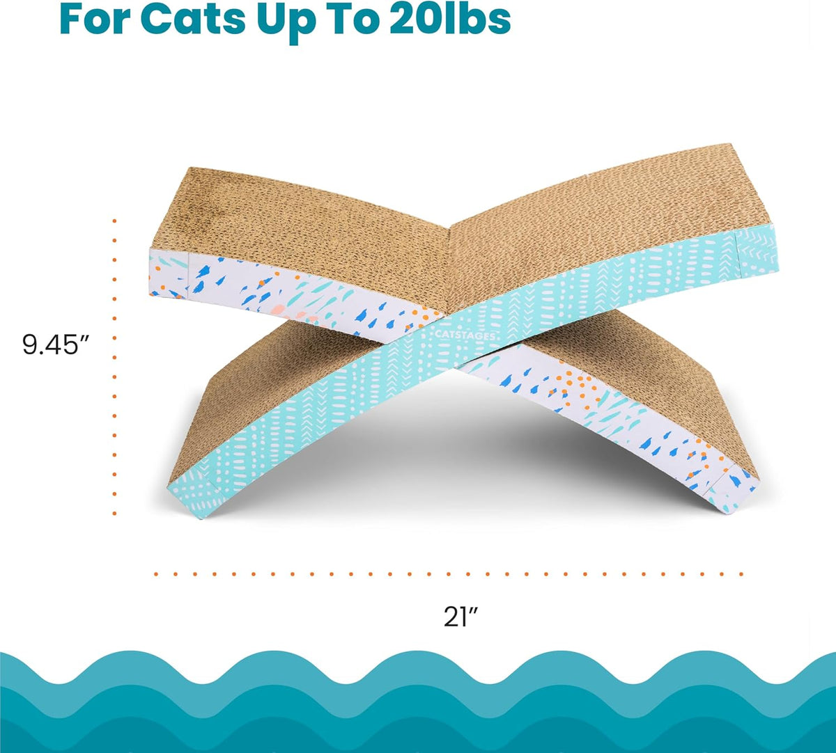 Catstages Easy Life Hammock Cat Lounger & Scratcher with Catnip, 21" x 9.5"