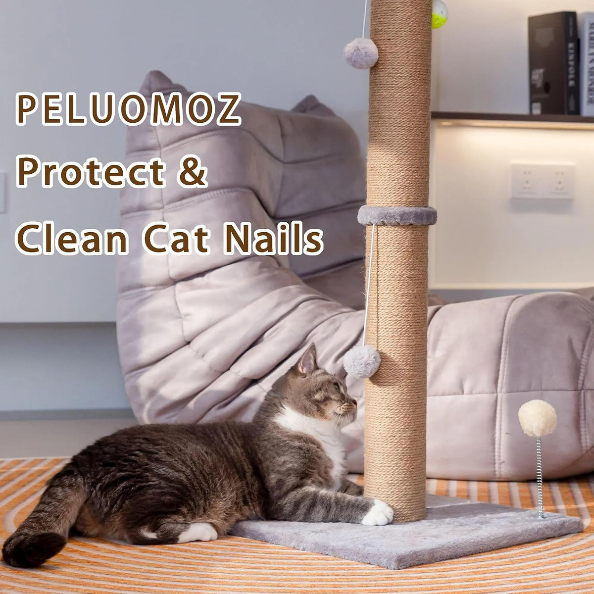 36'' Tall Cat Scratching Post for Indoor Cats with Sisal Post & Plush Toys