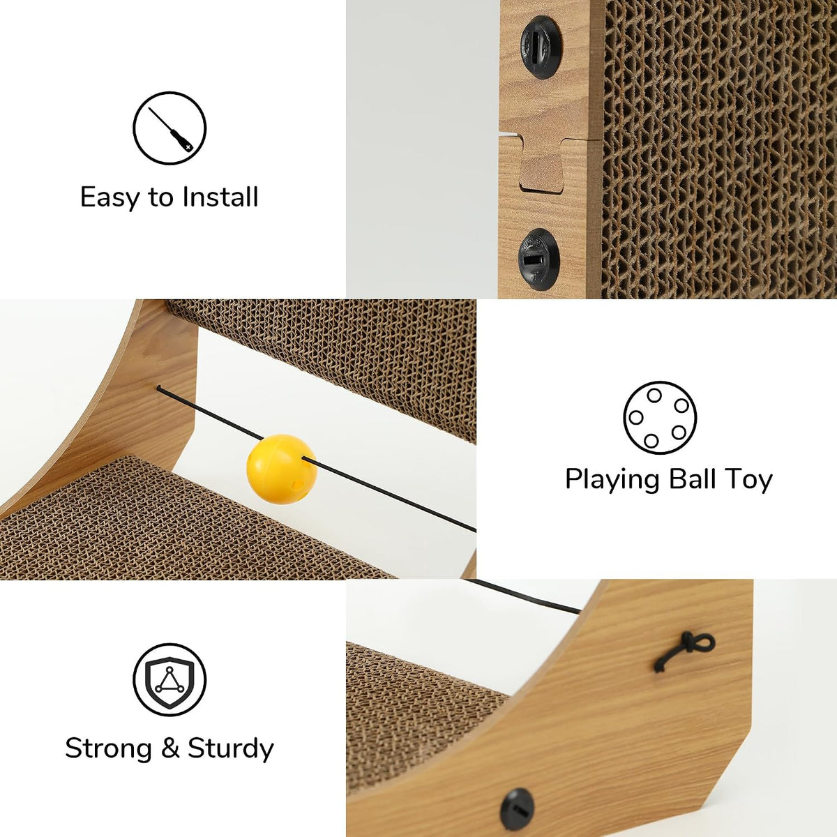 FUKUMARU Cat Scratcher, 18.9 Inch L Shaped Cat Scratch Pad for Indoor Cats