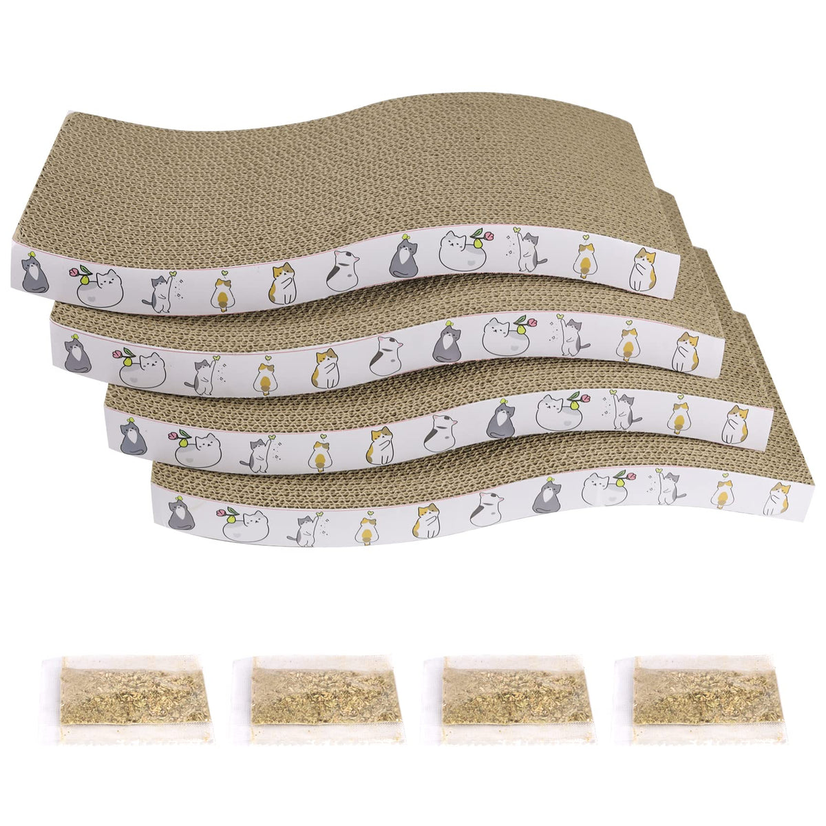 PatiencET 3 Pack Cat Scratcher Pad Recycle Corrugated Cat Scratching Pad