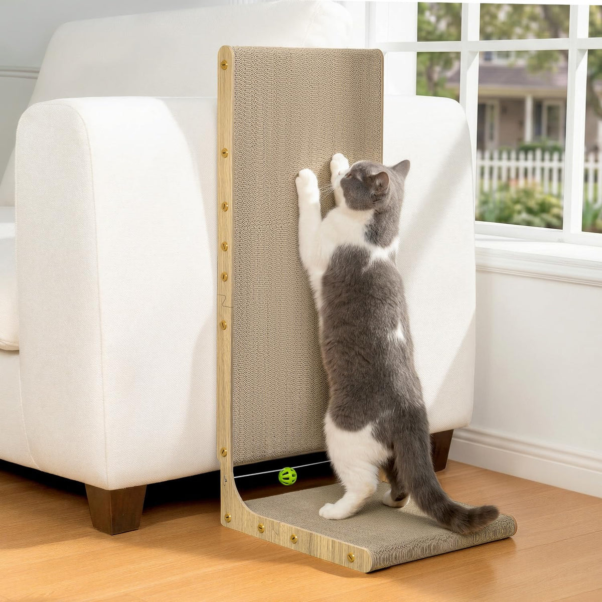 Conlun Cardboard Cat Scratcher, 23" L-Shaped Scratch Pad