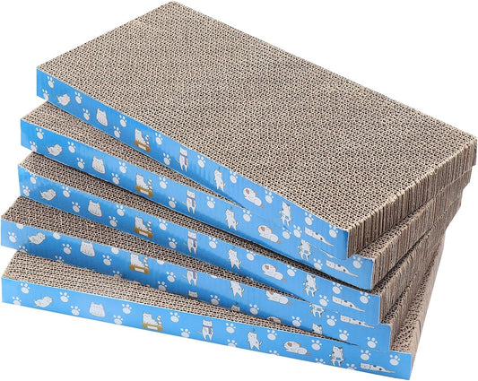 5 Packs in 1 Cat Scratch Pad, Cat Scratcher Cardboard,Reversible,Durable Recyclable Cardboard, Premium Scratch, Suitable for Cats to Rest, Grind Claws and Play
