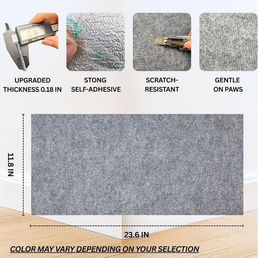 Cat Scratch Mat (3 Pack), 23.6’’ x 11.8’’ Cat Wall Corner Scratcher, Versatile Self-Adhesive Replacement Easy Use for Cat Trees Wall Furniture, Scratching Posts, and Couch Protection (Beige)
