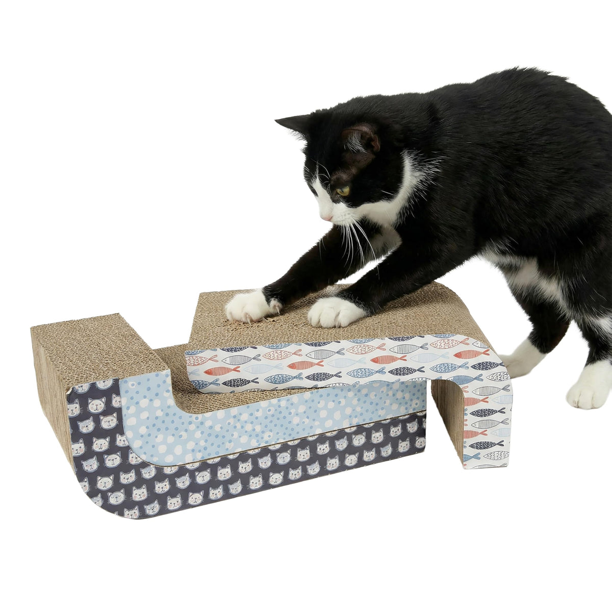 Kitty City XL Wide Corrugate Cat Scratchers 3 Pieces, Cat Scratching, Cat Scratch Pad, Door Clips, Furniture Protectors from Cat Scratching