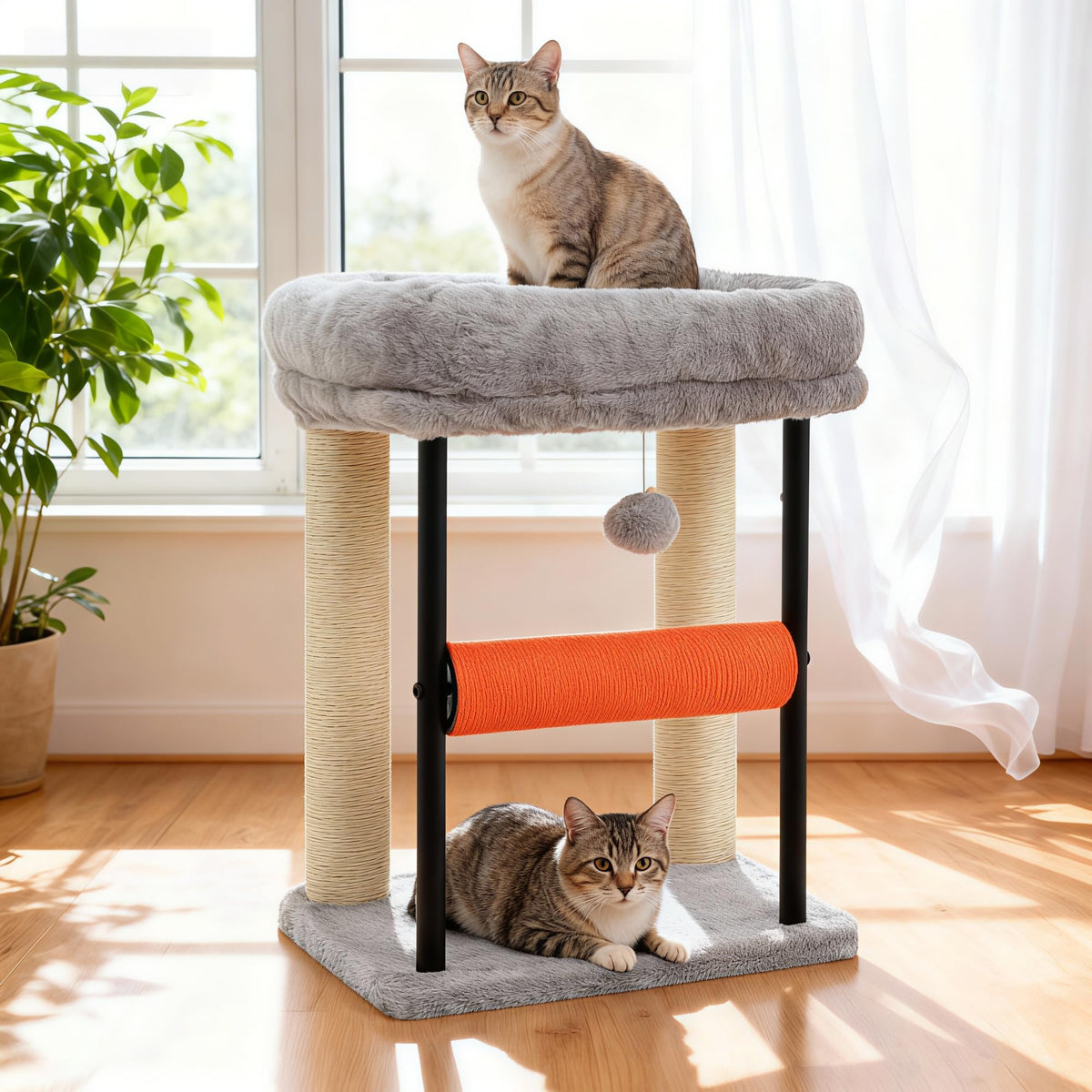 Hey-brother Cat Tree, Sturdy Tower with Sisal-Wrapped Columns, MPJ010SG