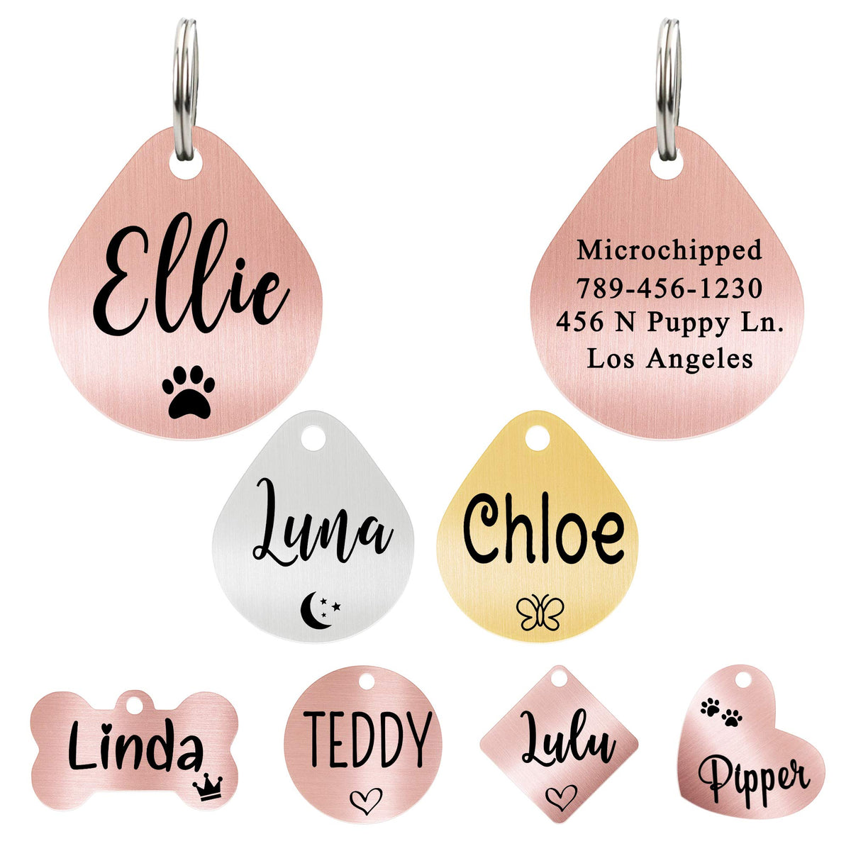 Ultra Joys Personalized Dog Cat ID Tag - Silver Round, Custom Your Own