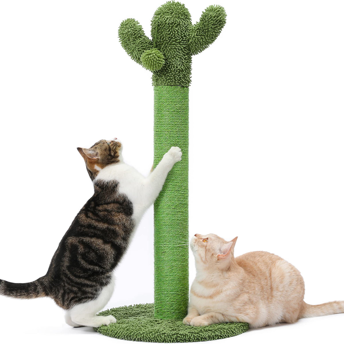 Made4Pets Cactus Cat Scratching Post for Indoor Cats with Plush Ball, 25.6"