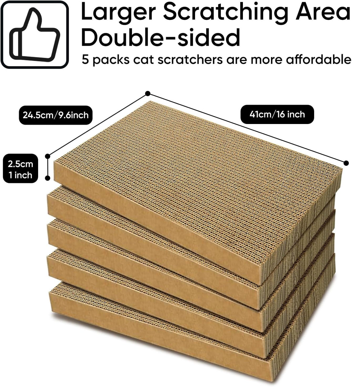 Cat Scratcher, 5 Packs in 1 Cardboard Box Cat Scratching Pad, Large