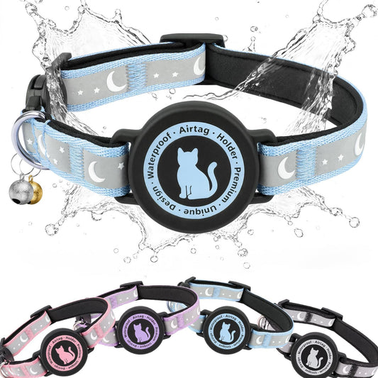 AirTag Cat Collar with Waterproof Holder for Cats and Kittens