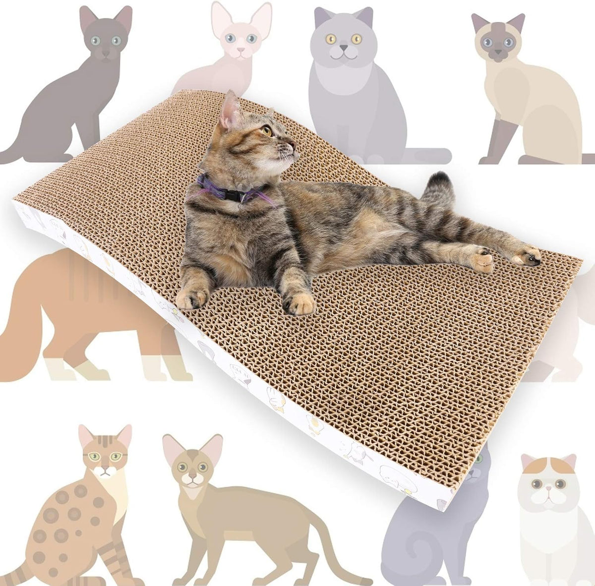 PatiencET 3 Pack Cat Scratcher Pad Recycle Corrugated Cat Scratching Pad