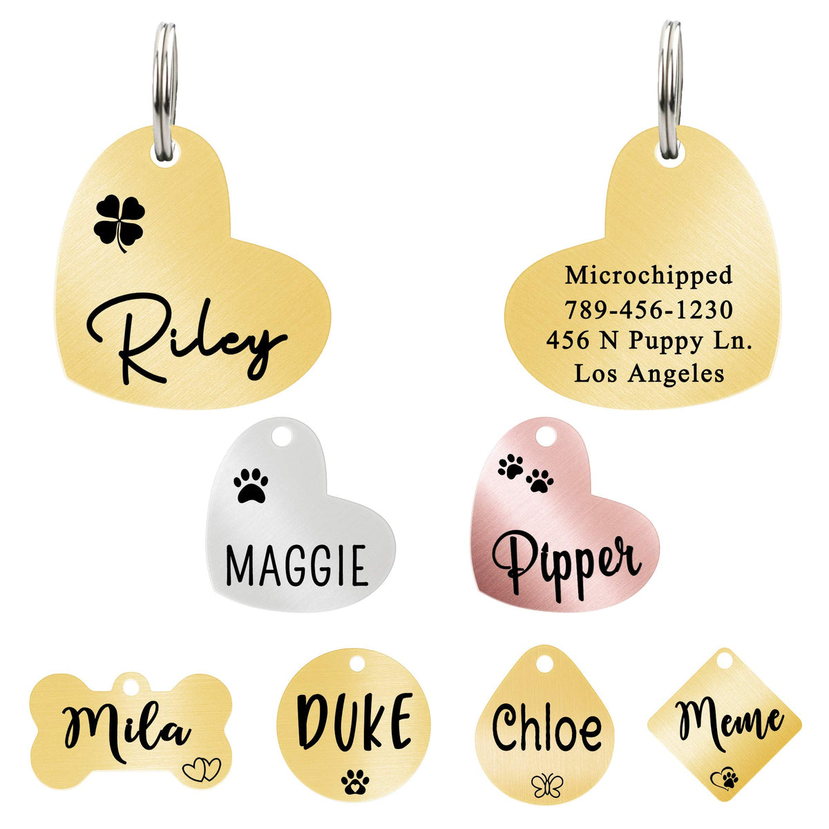 Ultra Joys Personalized Dog Cat ID Tag - Silver Round, Custom Your Own