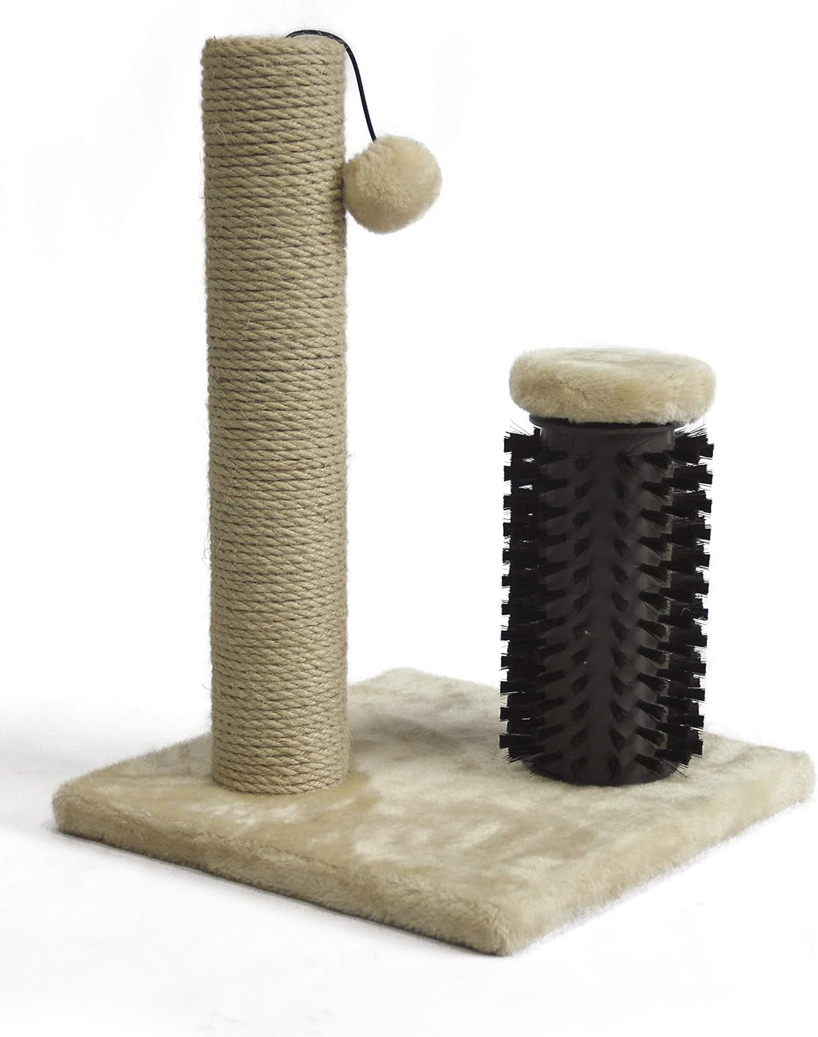 Amazon Basics Sturdy Cat Scratching Post for Indoor Cats & Kittens, Classic Single Post with Sisal Rope, Jute Fiber, Wood Base, Large (35.4"H), Brown