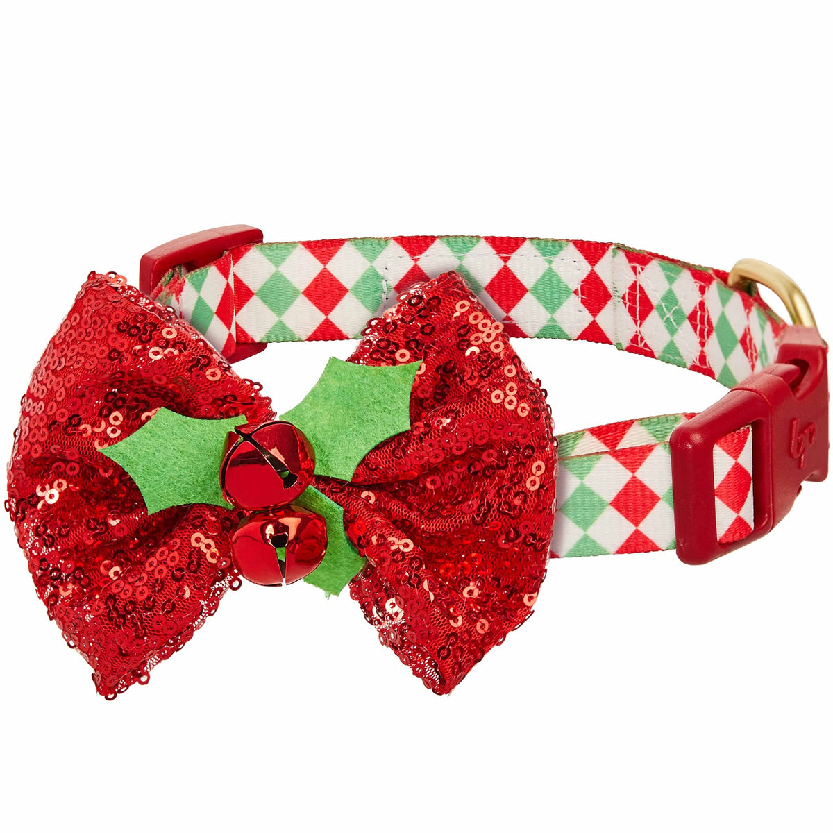 Blueberry Pet “Moments of Excitement” Christmas Snowman Adjustable Bowtie Dog Collar, X-Small, Fits 8"-11" Neck