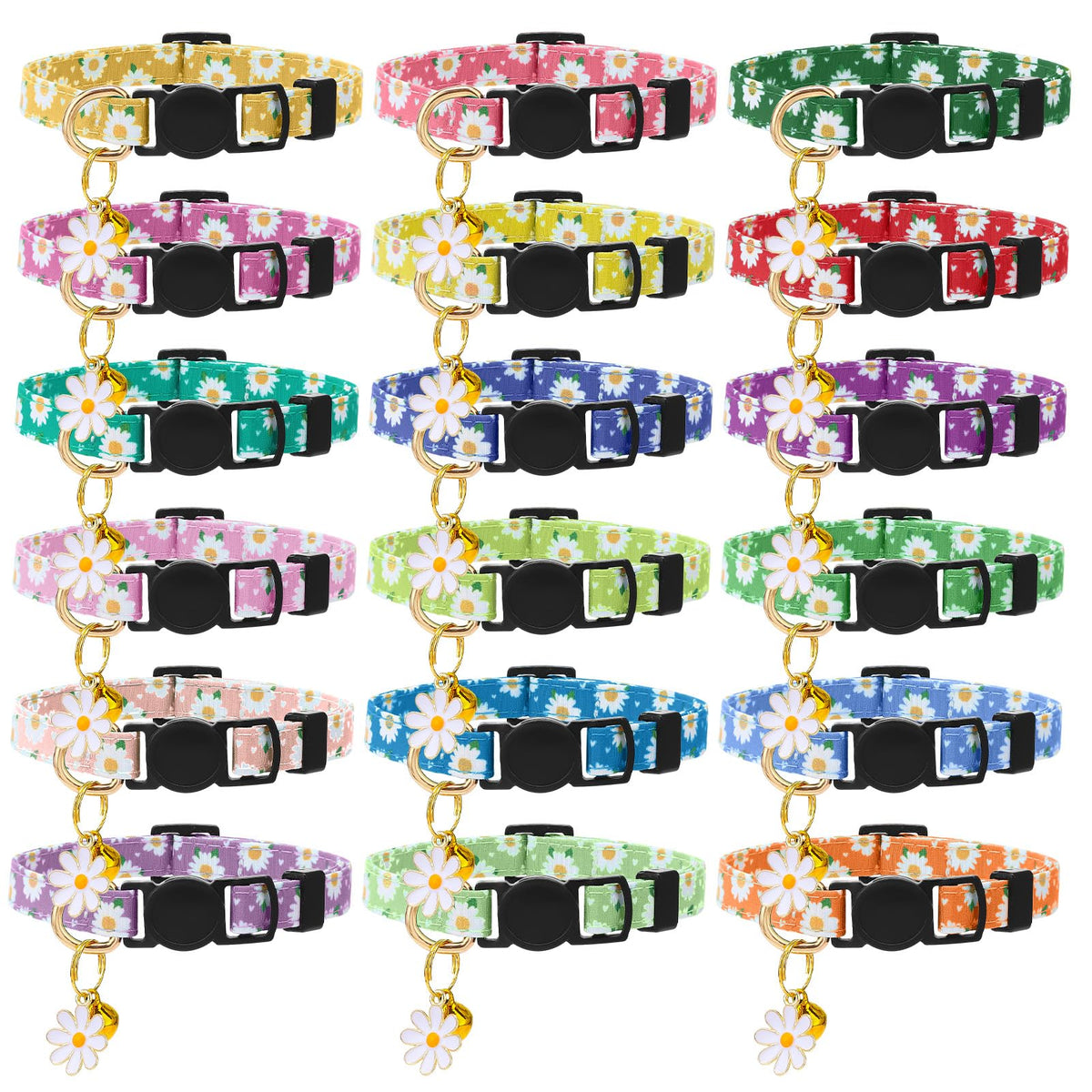18 Pcs Holiday Cat Collars Breakaway Halloween Cat Collars with Bowtie