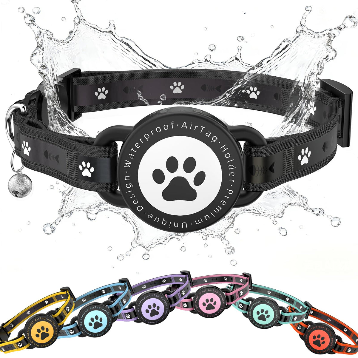 AirTag Cat Collars, Reflective Collar Compatible with Apple Air Tag