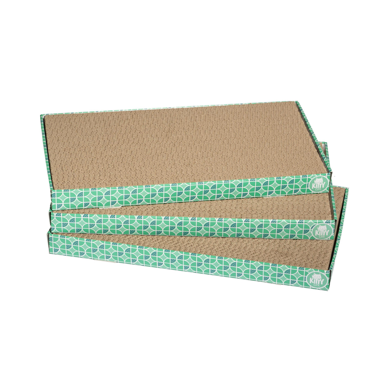 Kitty City XL Wide Corrugate Cat Scratchers 3 Pieces, Cat Scratching, Cat Scratch Pad, Door Clips, Furniture Protectors from Cat Scratching