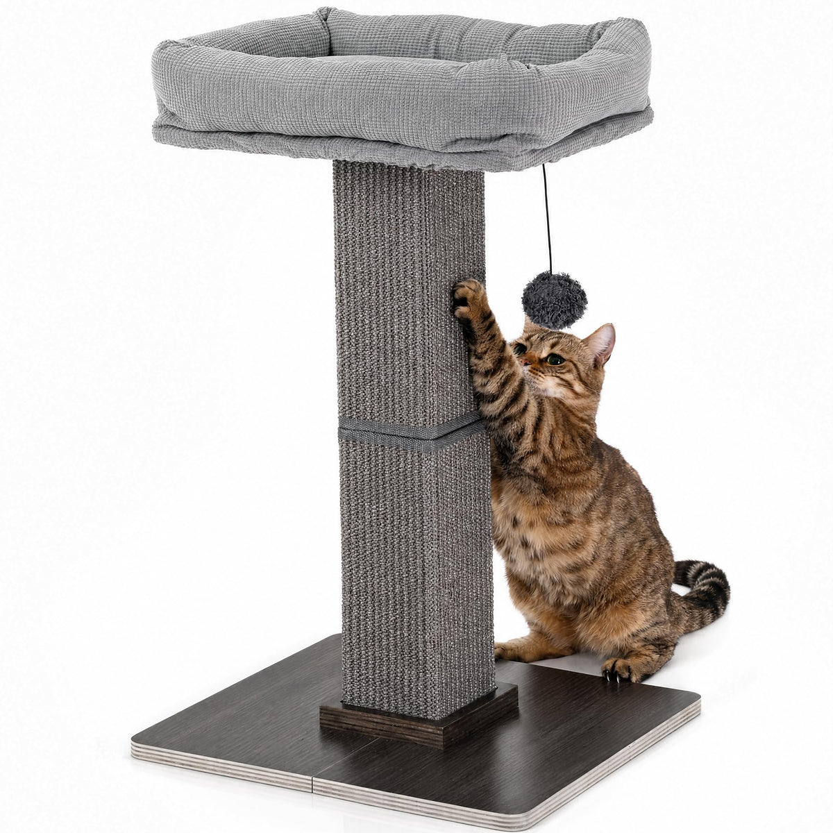 FUKUMARU Retro-Style Cat Scratching Post with Perch for Indoor Adult Cats