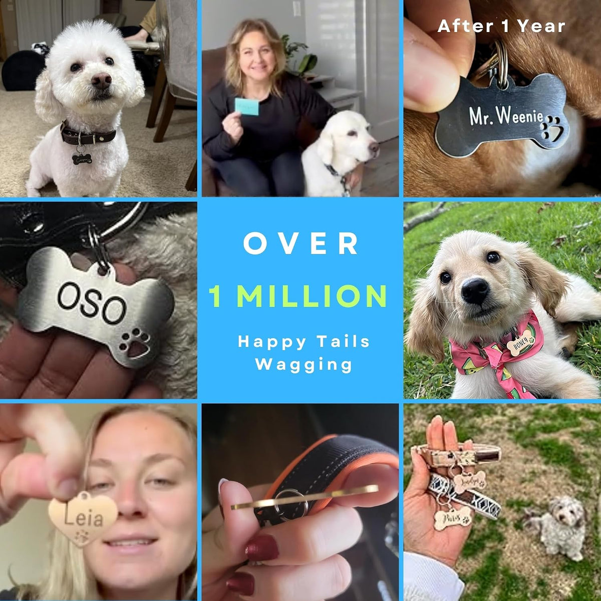Ultra Joys Personalized Dog Tags - Engraved Pet ID Tag, Custom Your Own