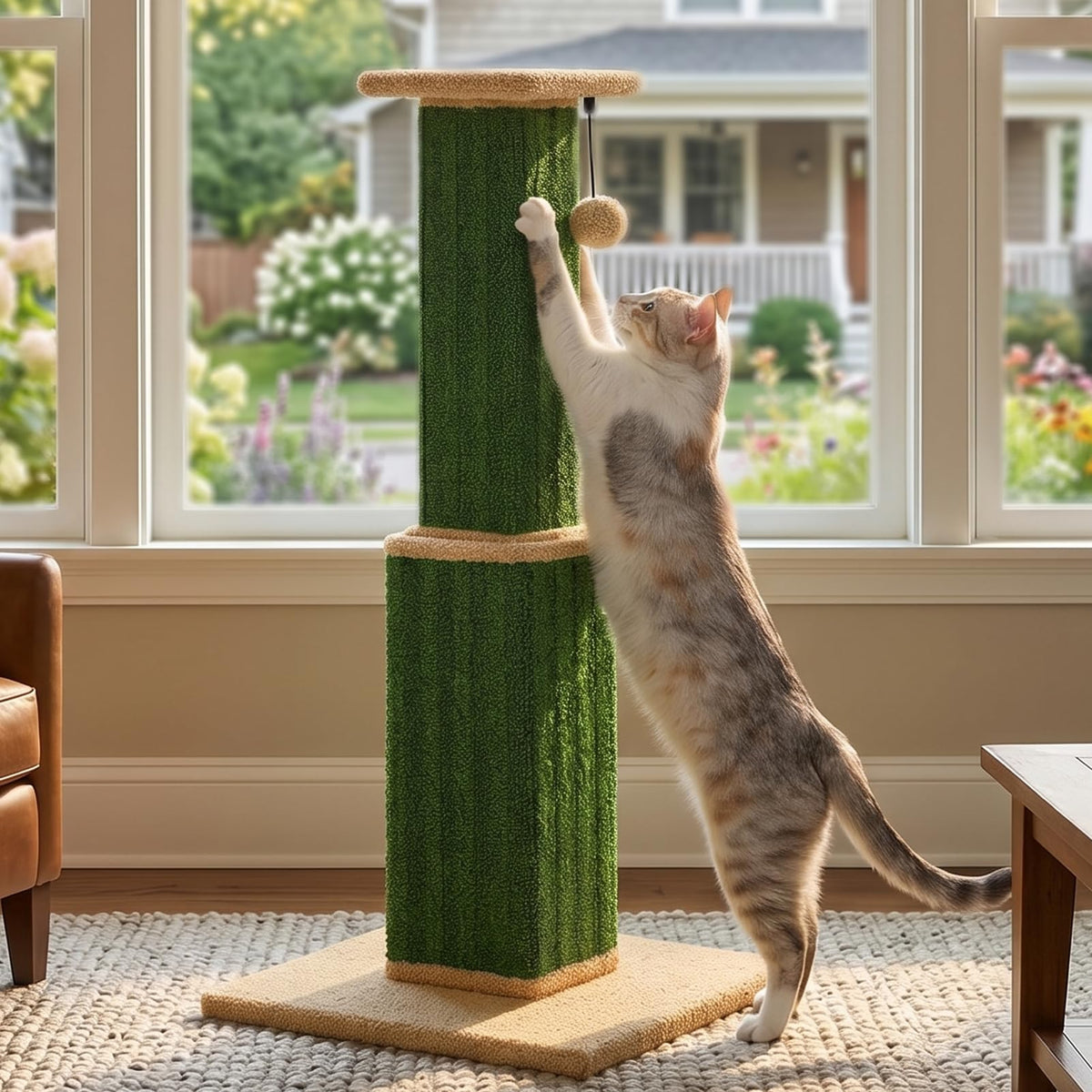 PAWZ Road Large Cat Scratching Post 32" Tall Black Cat Scratcher