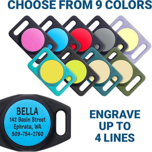 GoTags Designed for Airtag Engraved Dog Collar Holder, Personalized Case