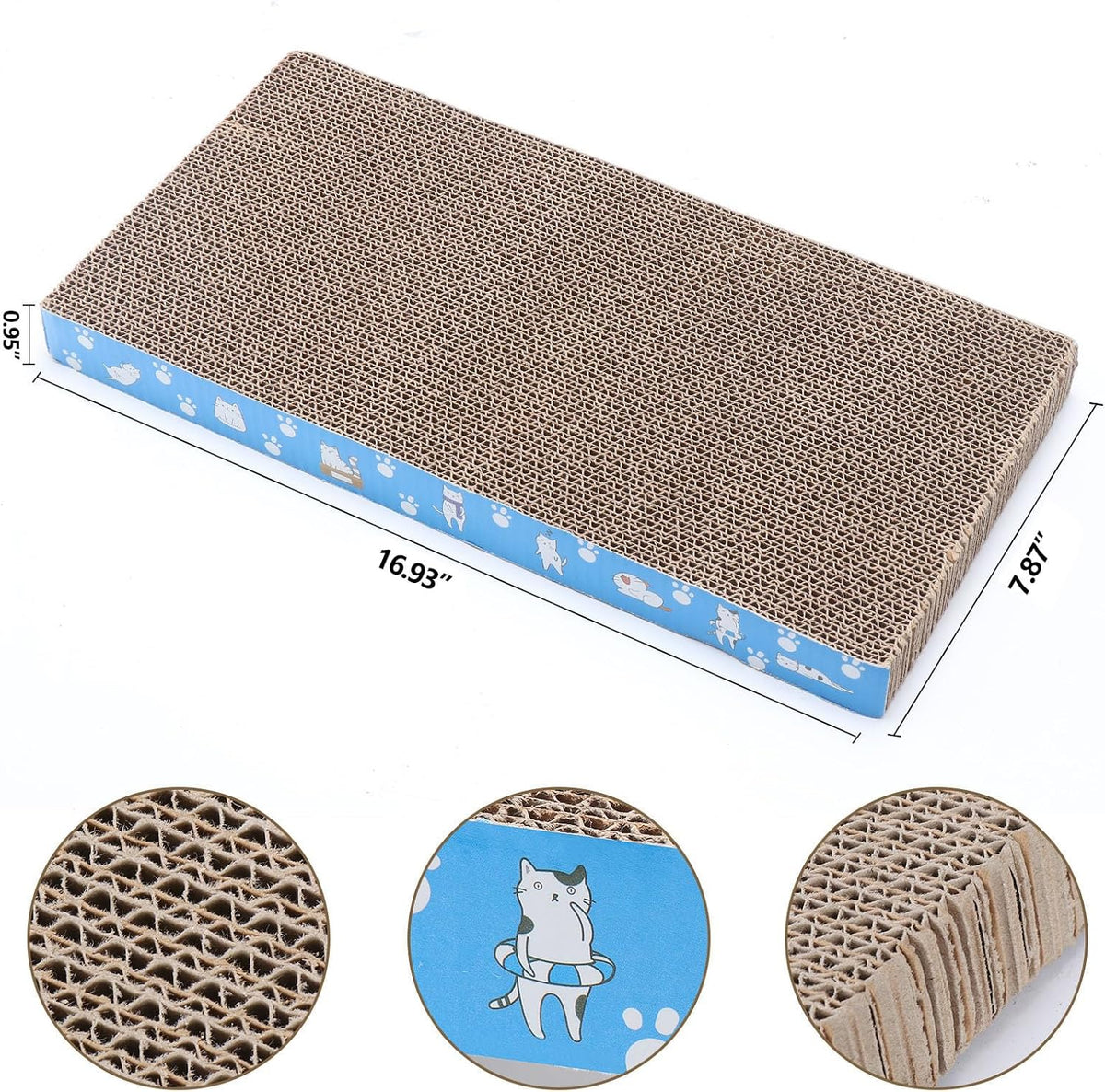5 Packs in 1 Cat Scratch Pad, Cat Scratcher Cardboard,Reversible,Durable Recyclable Cardboard, Premium Scratch, Suitable for Cats to Rest, Grind Claws and Play