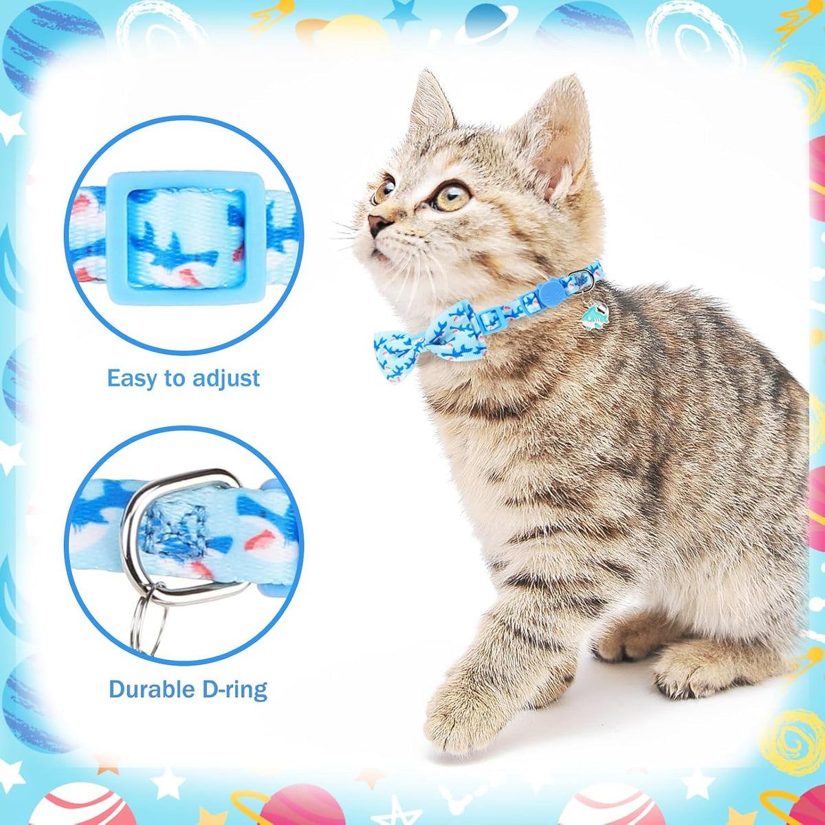 PUPTECK Cat Collar Breakaway with Bells, Kitten Outfit