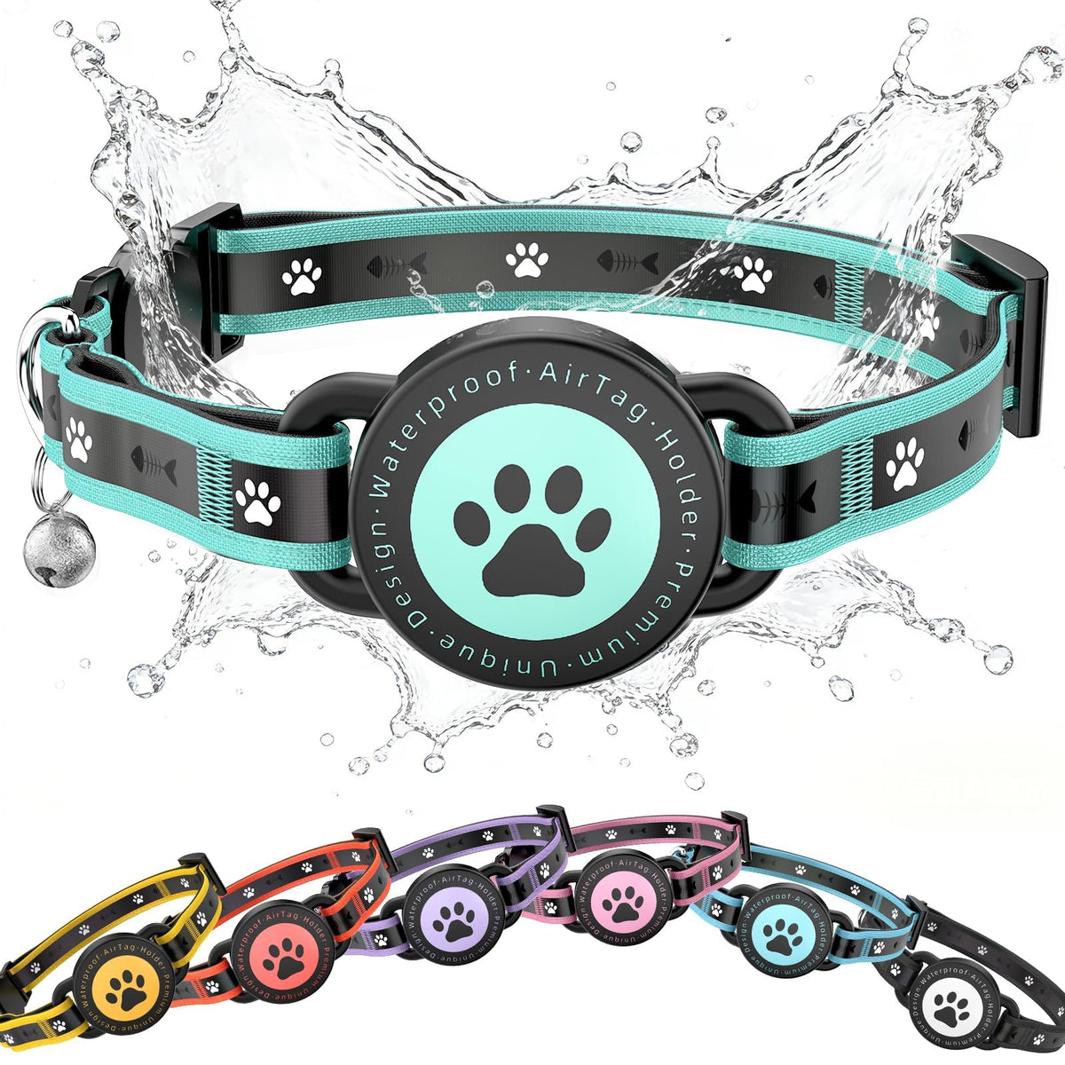 AirTag Cat Collars, Reflective Collar Compatible with Apple Air Tag