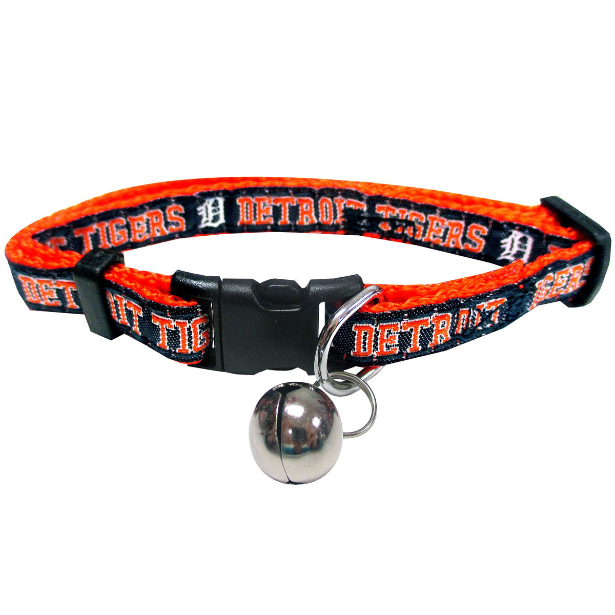MLB CAT COLLAR. - DETROIT TIGERS CAT COLLAR. - Strong & Adjustable BASEBALL Cat Collars with Metal Jingle Bell