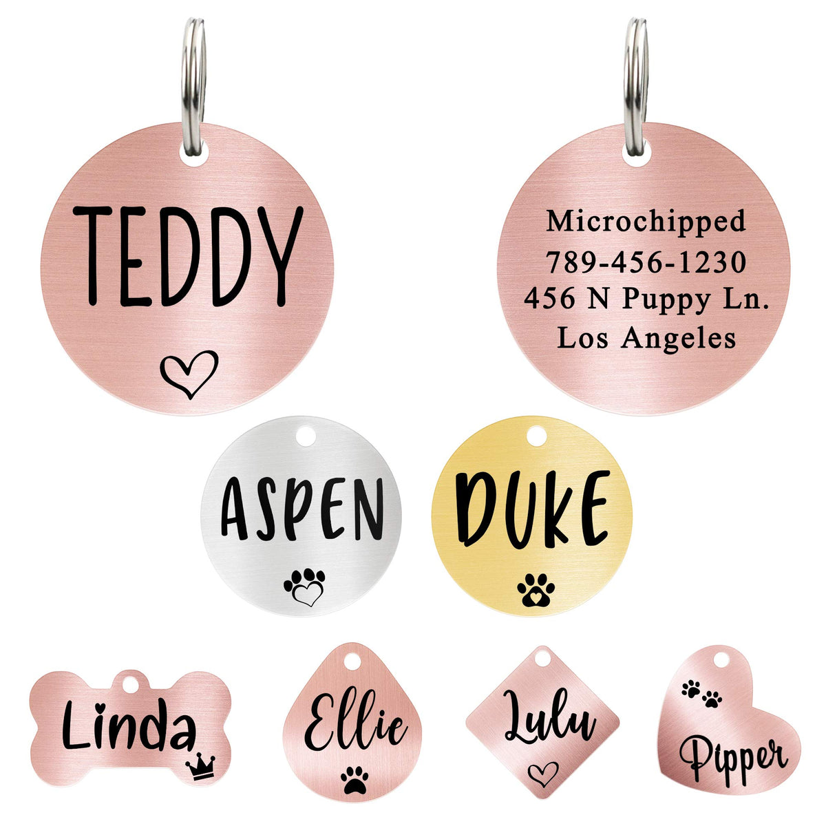 Ultra Joys Personalized Dog Cat ID Tag - Silver Round, Custom Your Own