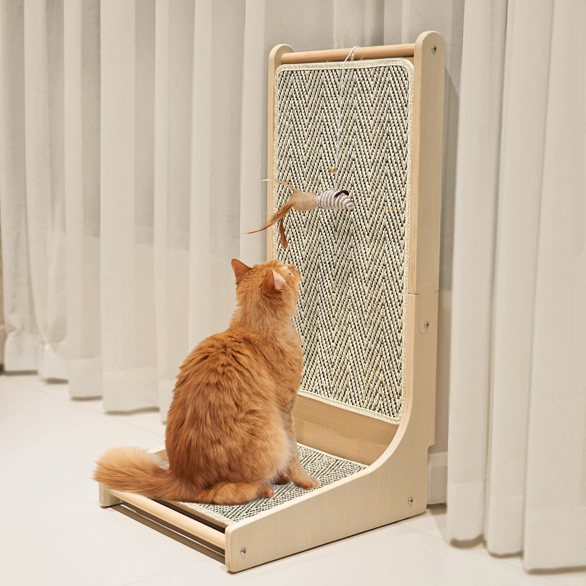 PETKARAY Cat Scratcher, Cat Sisal Scratching Ramp, L Shape Cat Scratch Pad for Indoor Cats, Wall Furniture Protector Large