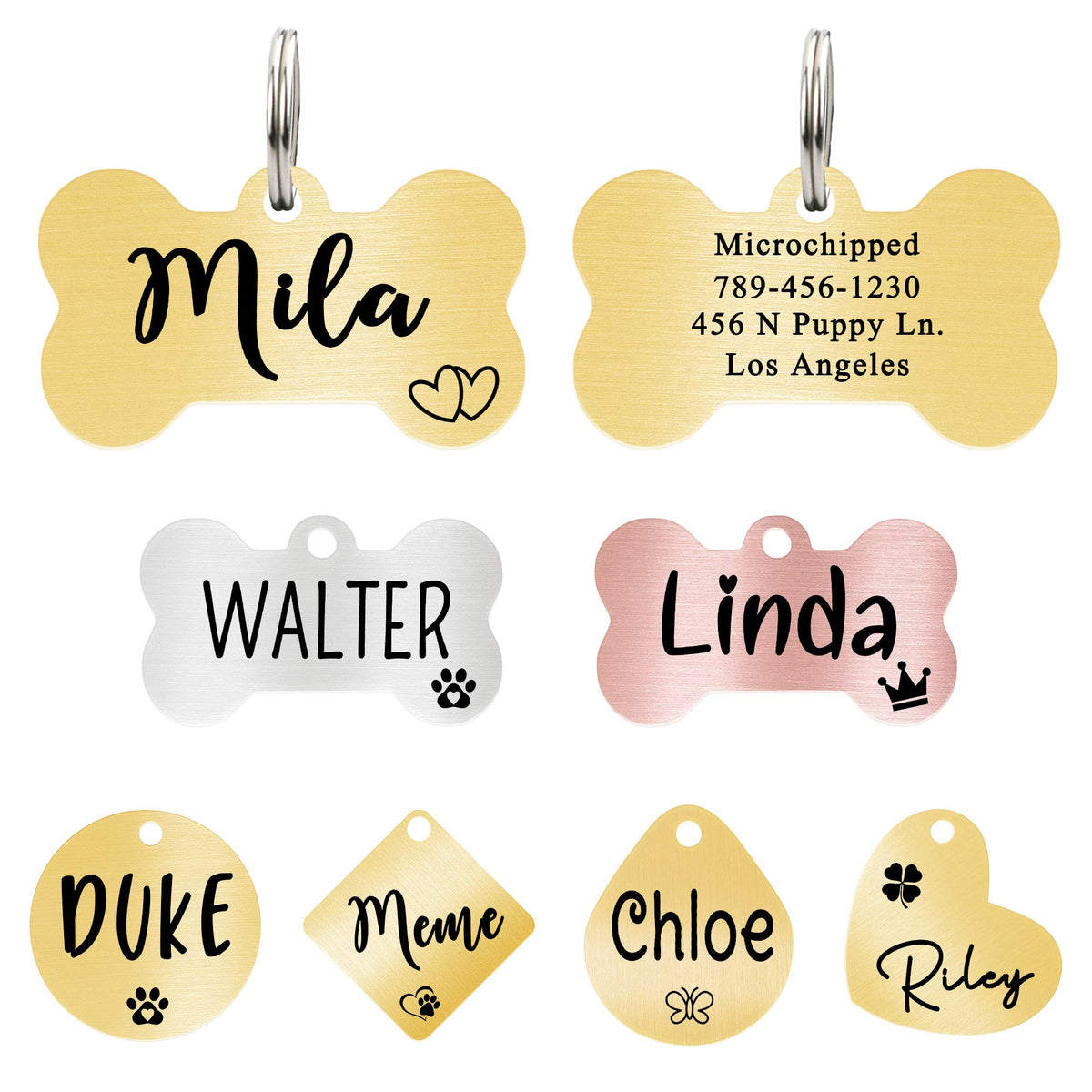 Ultra Joys Personalized Dog Cat ID Tag - Silver Round, Custom Your Own