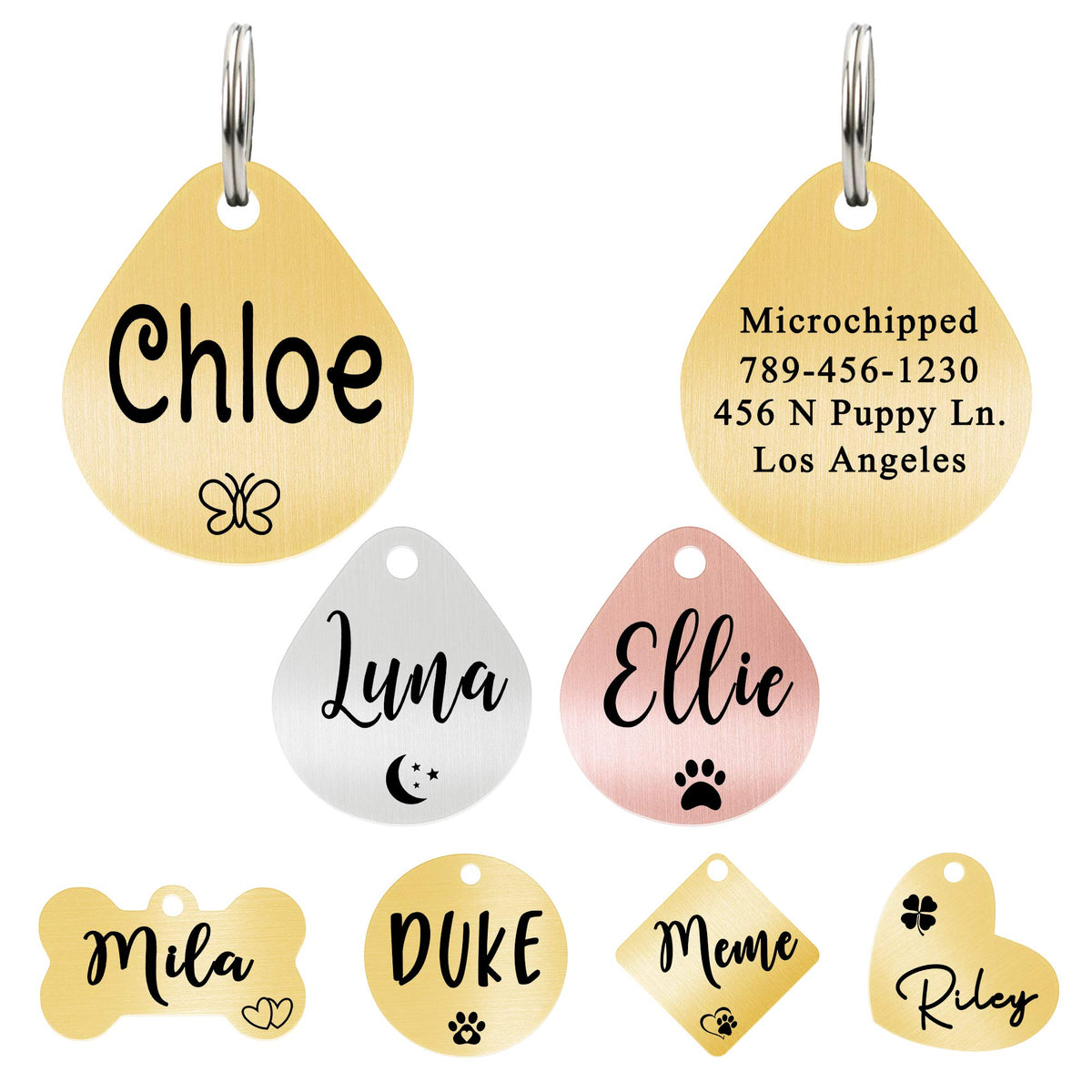 Ultra Joys Personalized Dog Cat ID Tag - Silver Round, Custom Your Own