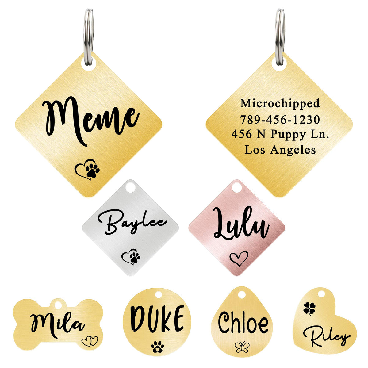 Ultra Joys Personalized Dog Cat ID Tag - Silver Round, Custom Your Own
