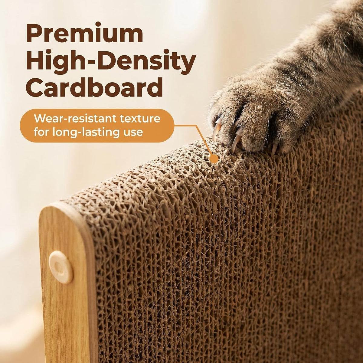 SMARTBEAN 3-Pack Cardboard Cat Scratcher for Indoor Cats, 23 Inch L Shaped Vertical Cat Scratching Post, Cat Scratching Board for Wall and Couch, Large