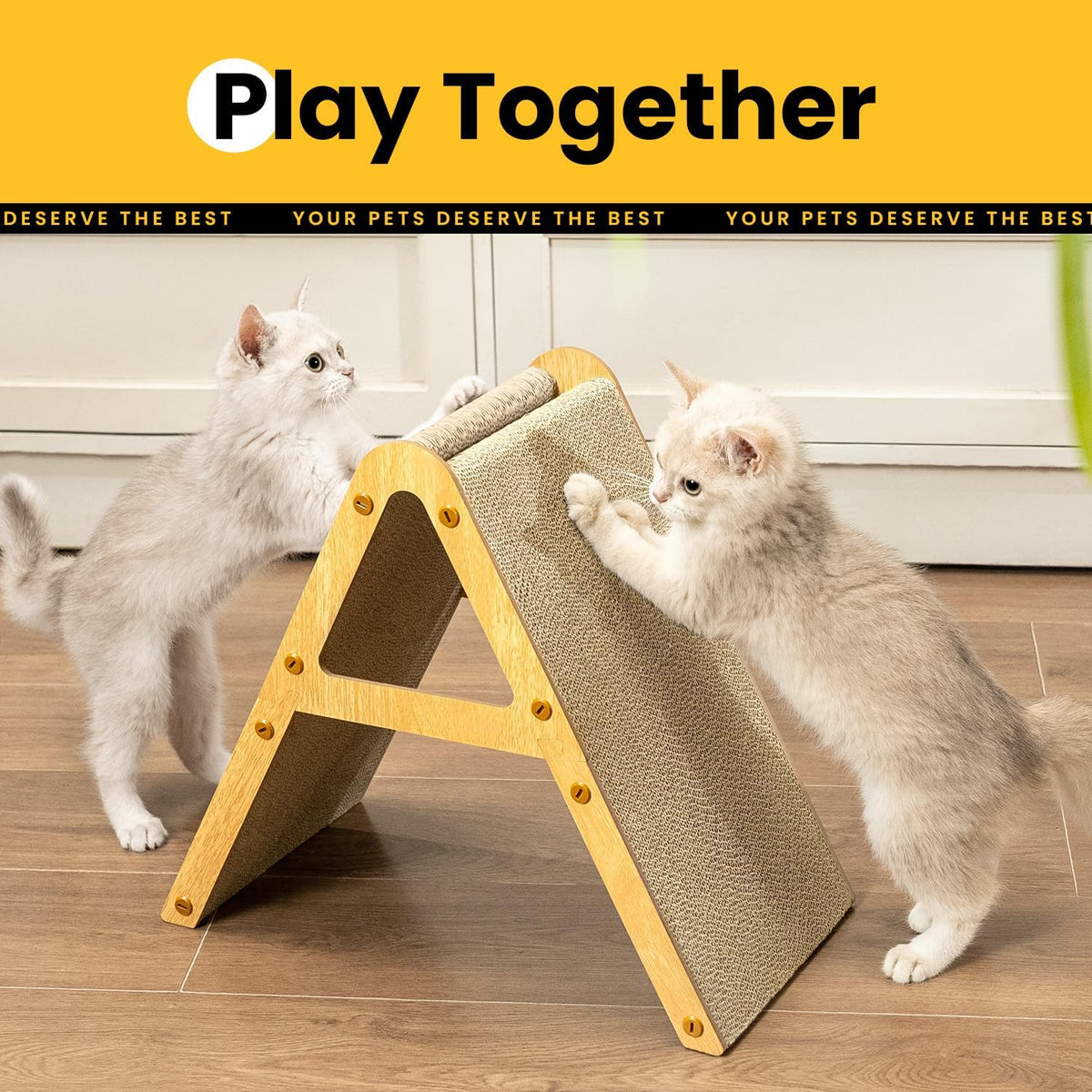 Conlun Vertical Cat Scratcher | A-Frame Scratching Pad for Kittens | Small