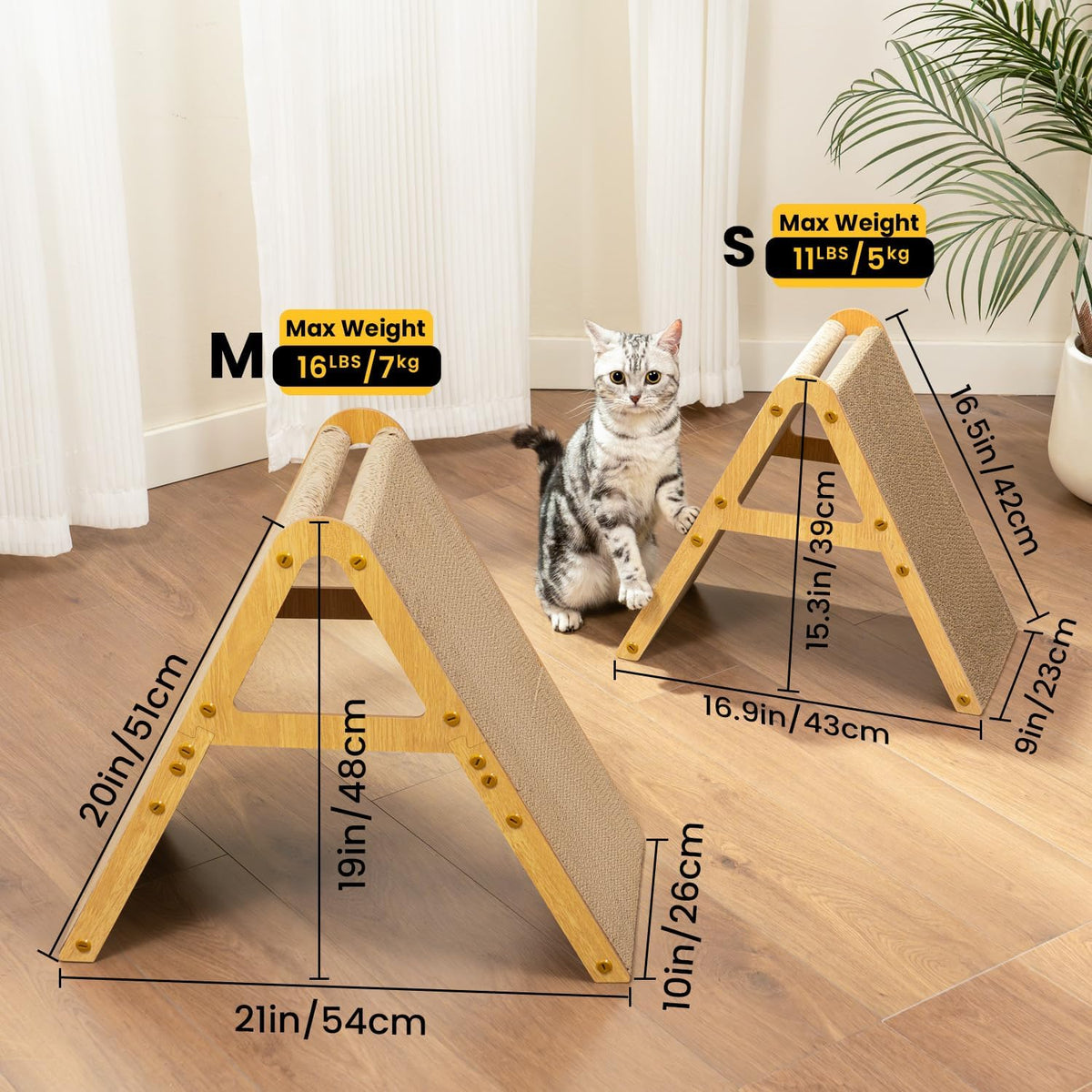 Conlun Vertical Cat Scratcher | A-Frame Scratching Pad for Kittens | Small