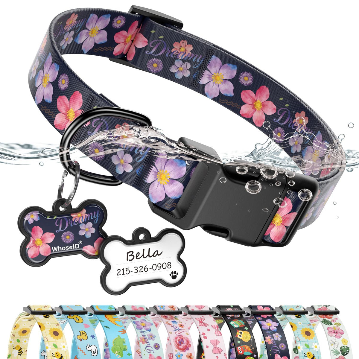 Personalized Dog Collar and Dog Tag Set,Comfortable for Small Medium Dogs