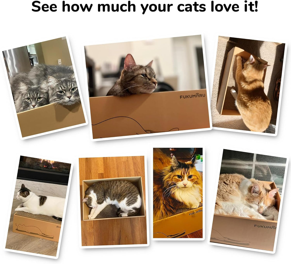 FUKUMARU 5 PCS Cat Scratching Boards, 11.4 Inch Ex-Large Cat Scratcher Box