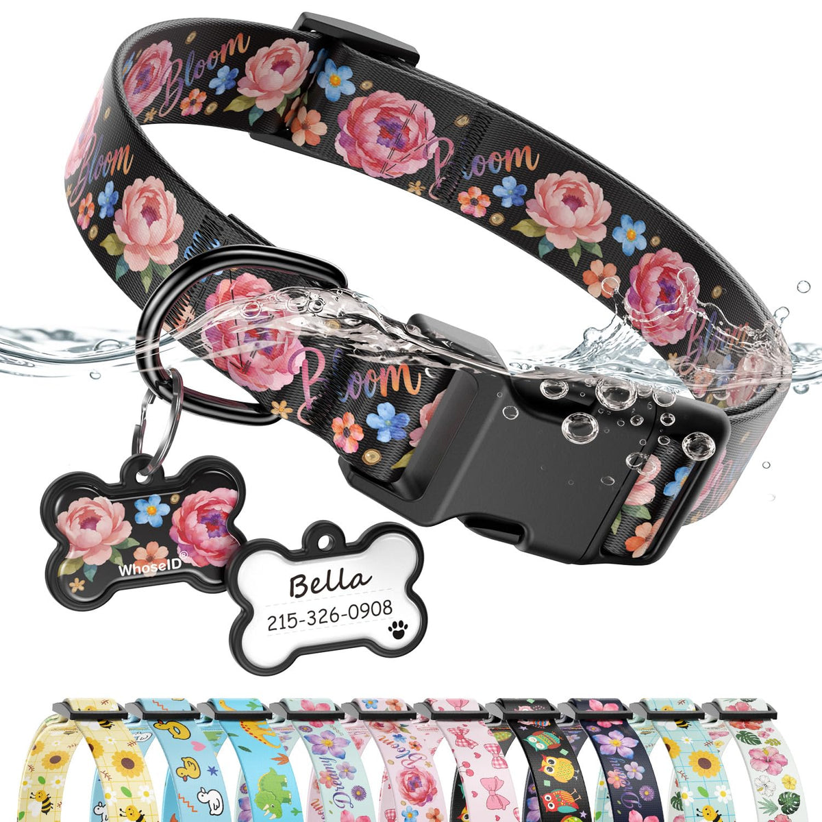 Personalized Dog Collar and Dog Tag Set,Comfortable for Small Medium Dogs